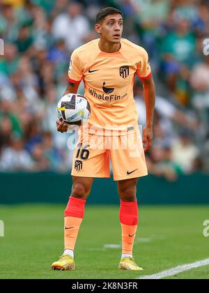 Nahuel Molina von Atletico de Madrid während des La Liga-Spiels zwischen Real Betis und Atletico de Madrid spielte am 23. Oktober 2022 im Benito Villamarin-Stadion in Sevilla, Spanien. (Foto von Antonio Pozo / PRESSIN) Stockfoto