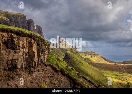 Der Quiraing auf dem Trotternish Ridge, Isle of Skye, Schottland Stockfoto
