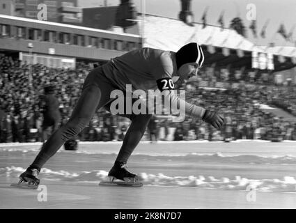 Oslo 19700115 WM auf Schlittschuhe, schnelle Rennen, in Bislett. Hier die niederländische CEE-Region Verkerk in Aktion. Er war insgesamt Nr. 3. Foto: Aage Storløkken / Aktuell / NTB Stockfoto