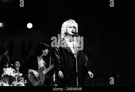 Oslo, 31081985. „Rock on the Dock“-Konzert „Together for Life“. Hier ist Hilde Heltberg in Aktion. Foto: Ola Næs / NTB / NTB Stockfoto