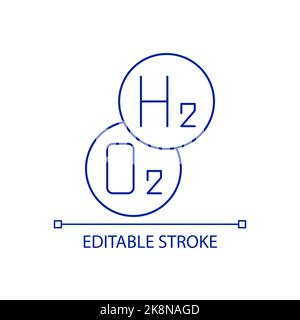 RGB-Farbsymbol für Wasserstoff- und Sauerstoffreaktion Stock Vektor