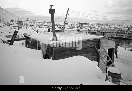 Hammerfest November 1945. Die Restaurierung in Nordnorwegen nach dem Krieg. FOTOGRAF: H. E. / NTB Stockfoto