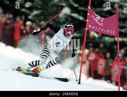 Kvitfjell 19940217. Die Olympischen Winterspiele im Lillehammer Alpine-Super-G, Männer. Gewinnt Markus Wasmeier (Ger) in Aktion. Foto: Tor Richardsen / NTB Stockfoto