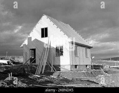 Vadsø Sept. 1946 die Erholung in Nordnorwegen nach dem Zweiten Weltkrieg Gehäusekonstruktion. Hier ist eine der Arten von Häusern, die in Finnmark produziert und gebaut wurden. Dies ist der Haustyp C. 61. Foto: NTB / NTB Stockfoto