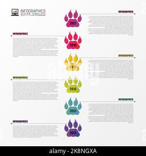 Infografiken zur Chronik. Moderne Designvorlage. Vektorgrafik. Stock Vektor