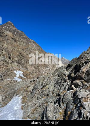 Wanderweg in Südtirol Pfossental Stockfoto