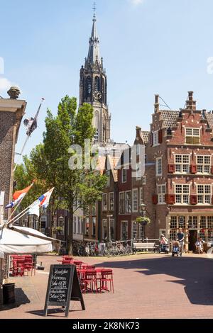 Zentrum der malerischen mittelalterlichen Stadt Delft. Stockfoto