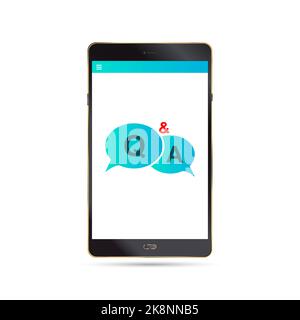 Fragen und Antworten. Chat-Konzept mit Tablet. Vektorgrafik Stock Vektor