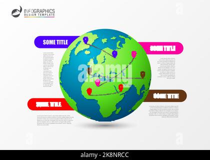 Infografik-Design-Vorlage. Kreatives Weltkonzept. Vektorgrafik Stock Vektor