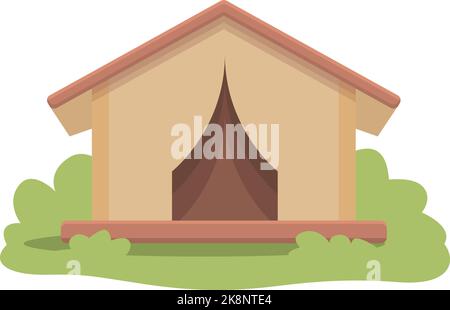 Glamping Zelt Icon Cartoon-Vektor öffnen. Camping House. Waldreisen Stock Vektor