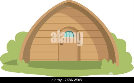 Wald Holzhaus Symbol Cartoon-Vektor. Glamping-Camping. Naturtourismus Stock Vektor