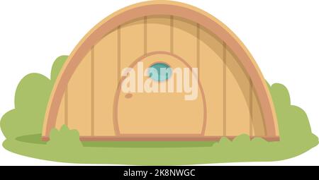 Runde Holzhaus Symbol Cartoon-Vektor. Camping-Zelt. Luxus in der Natur Stock Vektor