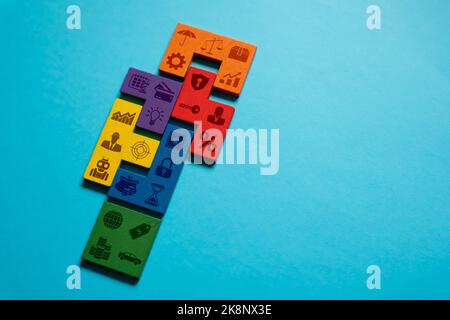 Geschäftsattribute sind falsch angelegt. Das Rezept für eine gute Unternehmensführung. Tipps und Hinweise für ein erfolgreiches Unternehmen. Führungsqualitäten q Stockfoto