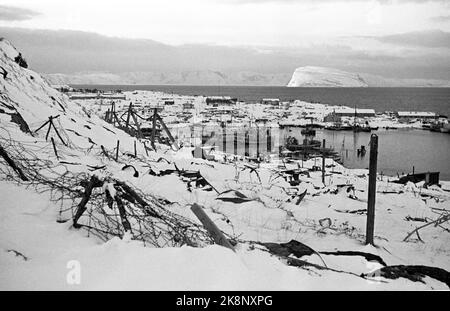 Hammerfest November 1945. Die Restaurierung in Nordnorwegen nach dem Krieg. FOTOGRAF: H. E. / NTB Stockfoto