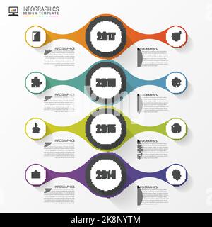 Vorlage für das Design von Infografiken für die Chronik. Vektorgrafik Stock Vektor