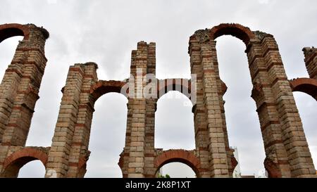 Acueducto romano de los Milagros en Mérida España Stockfoto