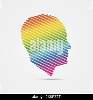 Menschlicher Kopf. Herstellung aus Multicolor. Vektorgrafik Stock Vektor