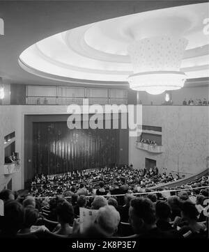 Oslo 19590216: Eröffnung der Norwegischen Oper. Alles bereit für die Eröffnungsshow, die jedoch einen eher lauwarmen Empfang erhielt. Foto: Børretzen / Aktuell / NTB Stockfoto