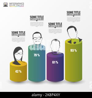 Infografik-Design-Vorlage. Geschäftskonzept. Vektorgrafik Stock Vektor