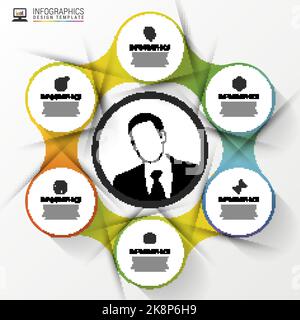 Kreisen Sie Geschäftskonzepte mit Symbolen ein. Kann für Infografik, Loop Business verwendet werden. Moderne Vorlage, Bildungsvorlage, Diagramm oder Diagramm. Vektorgrafik Stock Vektor