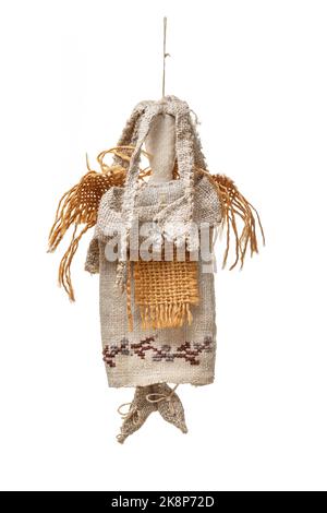 Traditionelle ukrainische Stil Sacktuch handgemachte Puppe mit Ornament. Stockfoto