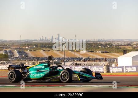AUSTIN, TEXAS, USA AUF 21. OKTOBER 2021; #18, Lance STROLL, CAN, Aston Martin Formel 1 Team, Aston Martin AMR21 Mercedes Credit: SPP Sport Press Foto. /Alamy Live News Stockfoto
