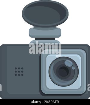 Zeichentrickvektor mit Dashcam-Symbol. Videorekorder. Autokamera Stock Vektor