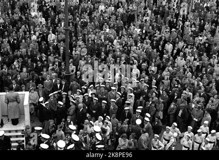 Oslo 19480609 Obdachlose demonstrieren gegen den Wohnungsbedarf in Oslo. Die Demonstration endete in einem Massentreffen in Youngstorget. Foto: NTB / NTB Stockfoto