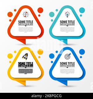 Infografik-Design-Vorlage. Geschäftskonzept mit 4 Schritten. Kann für Diagramm, Diagramm, Präsentation und Diagramm verwendet werden. Vektorgrafik Stock Vektor