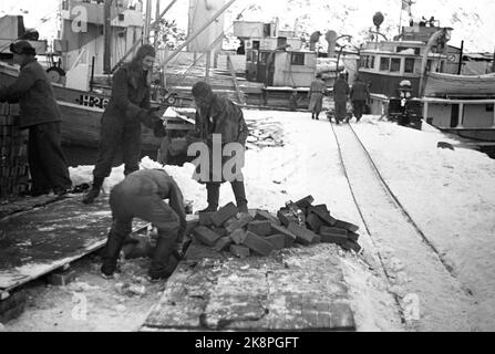 Hammerfest November 1945. Die Restaurierung in Nordnorwegen nach dem Krieg. FOTOGRAF: H. E. / NTB Stockfoto