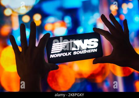 Brasilien. 24. Oktober 2022. In dieser Abbildung wird das Logo der Norfolk Southern Corporation auf einem Smartphone-Bildschirm angezeigt. Kredit: SOPA Images Limited/Alamy Live Nachrichten Stockfoto