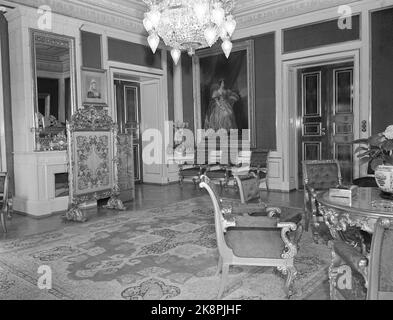 Oslo 19530429 das Schloss in Oslo. Interieur aus dem Hauptanzug. FOTO: VALLDAL / NTB / NTB Stockfoto