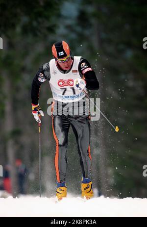 Holmenkollen 16. März 1996. Harri Kirvesniemi unter 5 Meilen in Holmenkollen. Foto; Cornelius Poppe / NTB Stockfoto