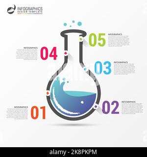 Infografik-Design-Vorlage. Science Lab Konzept. Vektorgrafik Stock Vektor
