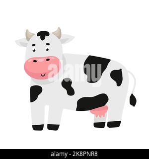 Niedliche Cartoon Kuh Illustration Kinder Zimmer Poster, Baby Nursery, Grußkarte, Kleidung Stock Vektor