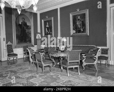 Oslo 19530429 das Schloss in Oslo. Interieur aus dem Hauptanzug. FOTO: VALLDAL / NTB / NTB Stockfoto