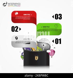 Kreative Aktentasche. Infografik-Design-Vorlage. Geschäftskonzept. Vektorgrafik Stock Vektor