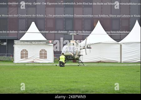 Wien, Österreich. 24. Okt. 2022. Vorbereitungen für die Aufführung der Bundesheer auf dem Heldenplatz in Wien Stockfoto