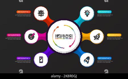 Infografiken einkreisen. Geschäftsvorlage für Diagramm. Vektorgrafik Stock Vektor