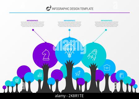 Infografik Design-Vorlage mit Wald. Baum. Vektorgrafik Stock Vektor