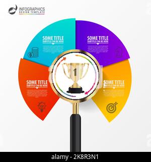 Organigramm mit 4 Schritten. Infografik-Vorlage. Vektorgrafik Stock Vektor