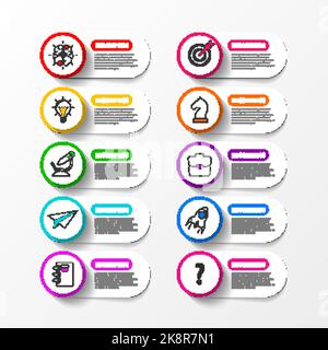 Infografik-Design-Vorlage. Geschäftskonzept mit 10 Schritten. Kann für Workflow-Layout, Diagramm, Banner, webdesign verwendet werden. Vektorgrafik Stock Vektor