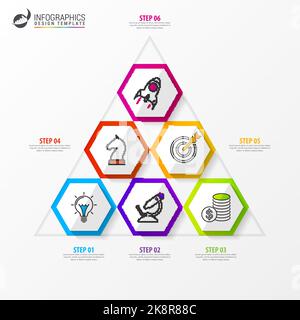 Infografik-Design-Vorlage. Geschäftskonzept mit Pyramide. Kann für Workflow-Layout, Diagramm, Banner, webdesign verwendet werden. Vektorgrafik Stock Vektor