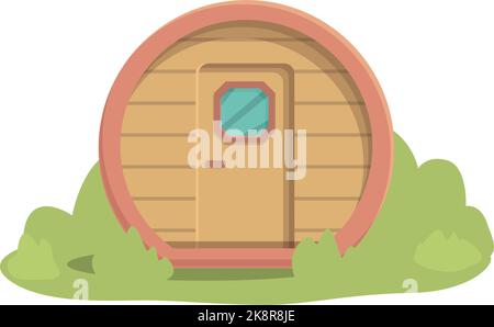 Glamping Barrel Icon Cartoon-Vektor. Camping House. Naturwochenende Stock Vektor