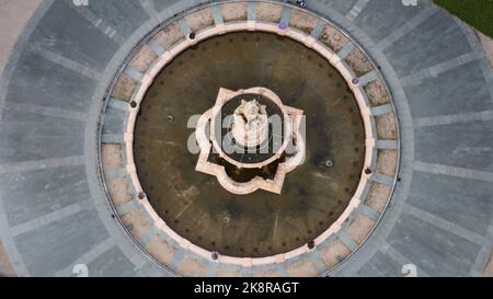 Eine Luftaufnahme des Doulton Fountain in Glasgow, Schottland Stockfoto