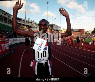 Oslo 21. Juli 1995. Moses Kiptanui, 3000 Meter Hecke, Bislett Games. Foto; Erik Johansen / NTB Stockfoto