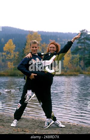 Oslo 10. Oktober 1991. Kim Rygel und Cecilie Brinck. Weltmeister im Standardtanz 1991. Foto: Glenn Widing / NTB Stockfoto