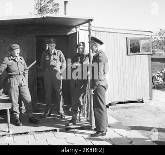 Banak im Herbst 1945. Besuch des Kronprinzen; Kronprinz Olav reist nach dem Krieg durch Norwegen. Foto: Kjell Lynau / NTB Stockfoto