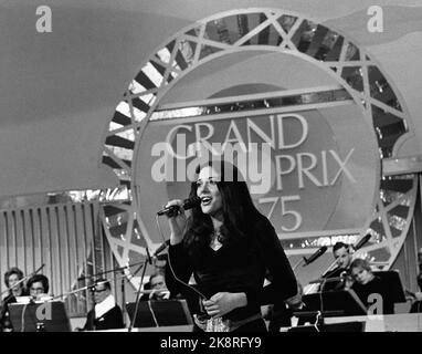 Oslo 26. Januar 1975. Norwegian Melody Grand Prix, Hier Maj Britt Andersen. Foto: Arild Hordnes / NTB / NTB Stockfoto