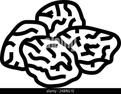 Abbildung des Symbols für die Linie der getrockneten Pflaumen-Früchte Stock Vektor